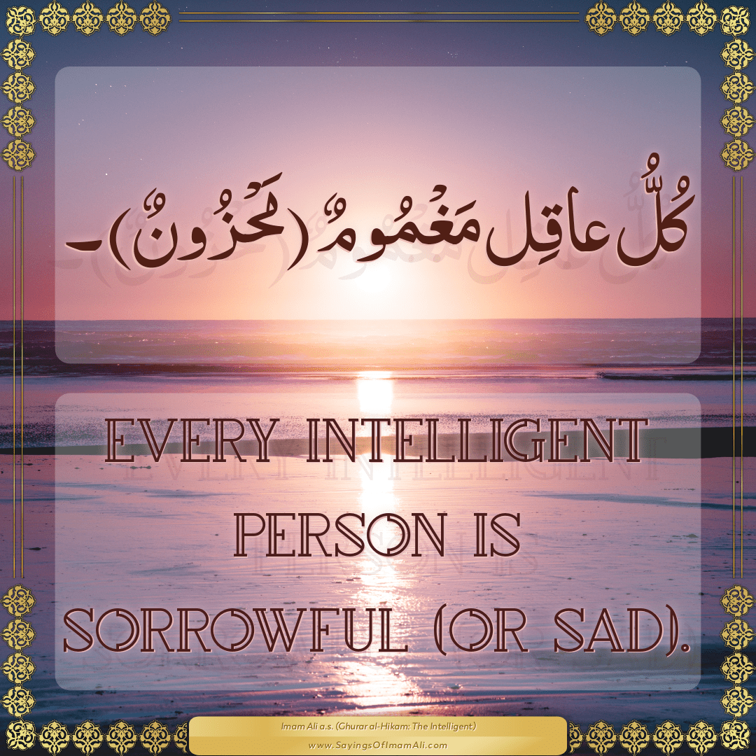 Every intelligent person is sorrowful (or sad).